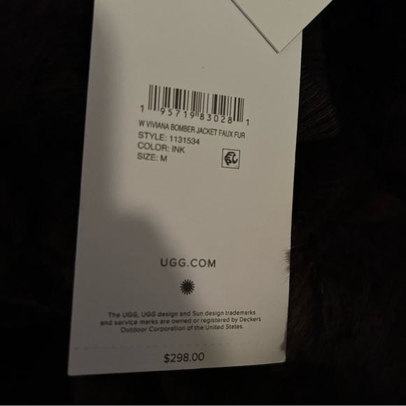 NWT UGG Faux Fur Bomber Jacket Women’s M - Picture 5 of 8
